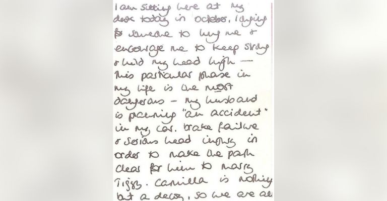 Fragmento de la carta de Lady Di