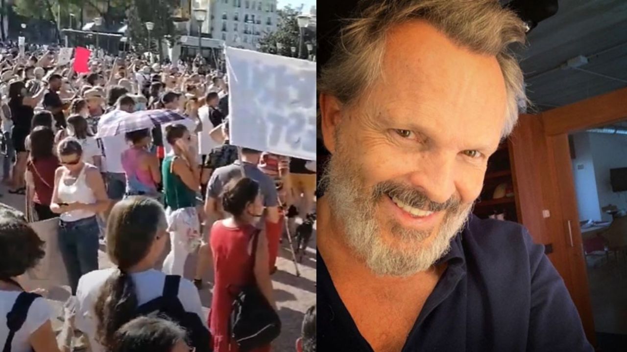 Así fue la protesta contra el cubrebocas que promovió Miguel Bosé pero no contó con su asistencia