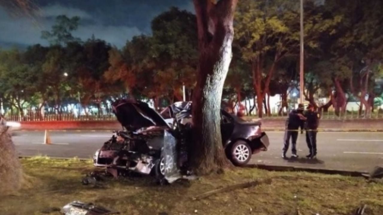 CDMX: Muere mujer prensada tras impactar su auto con un árbol en Xochimilco