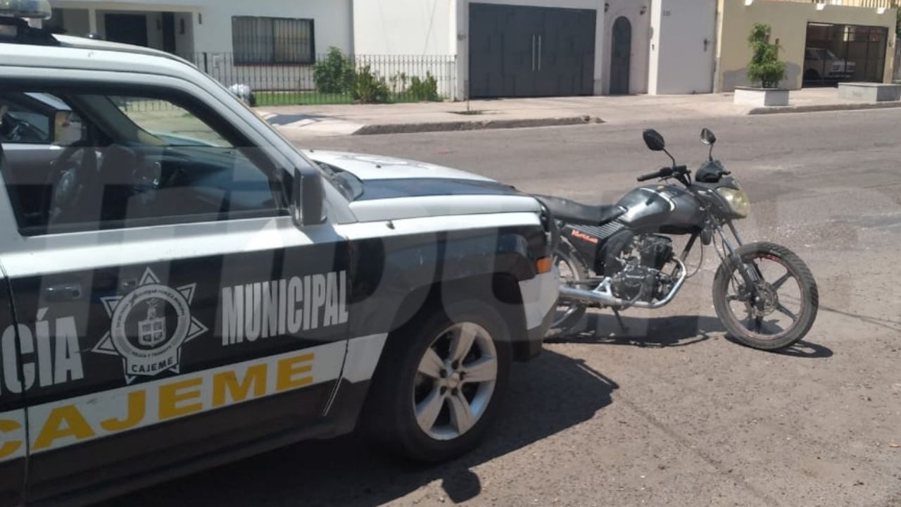 Cajeme: Tras persecución, motociclista es capturado en posesión de droga