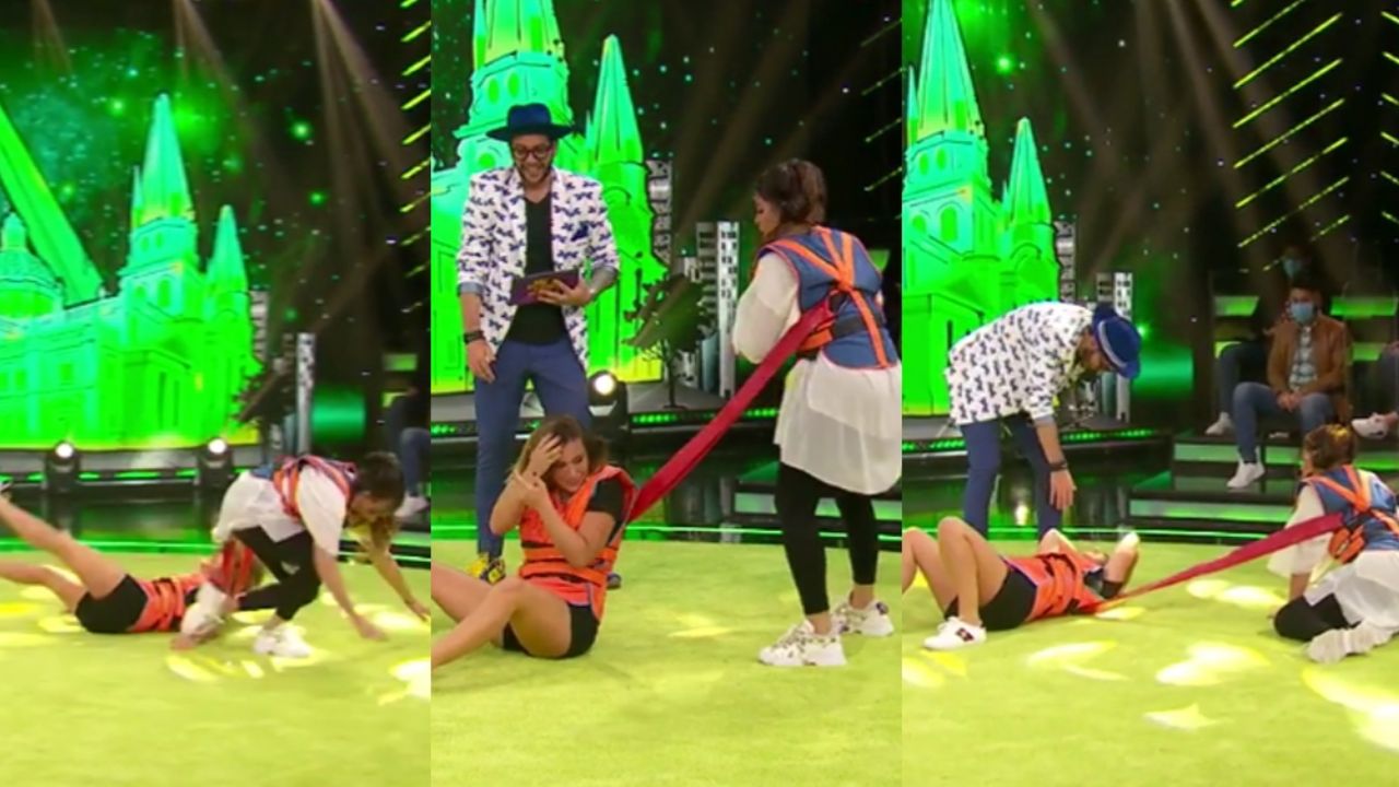 ¡Casi se desnuca! En feroz pelea, conductora de Televisa es arrastrada por todo el foro