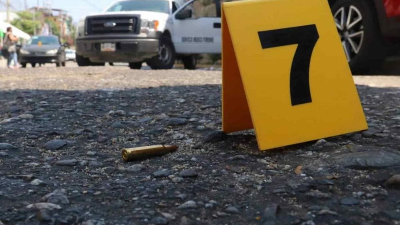 Casquillos percutidos en la zona