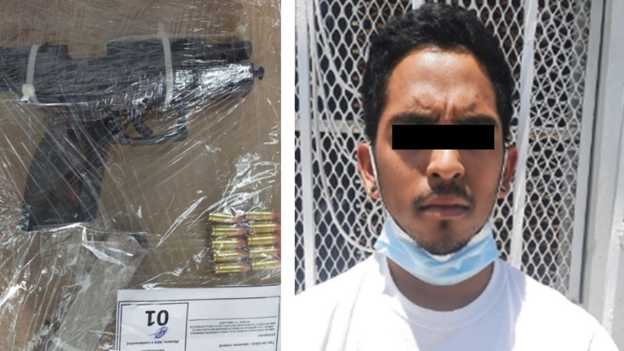 Aprehenden a sujeto armado en frontera de Sonora; llevaba un arma de fuego cargada