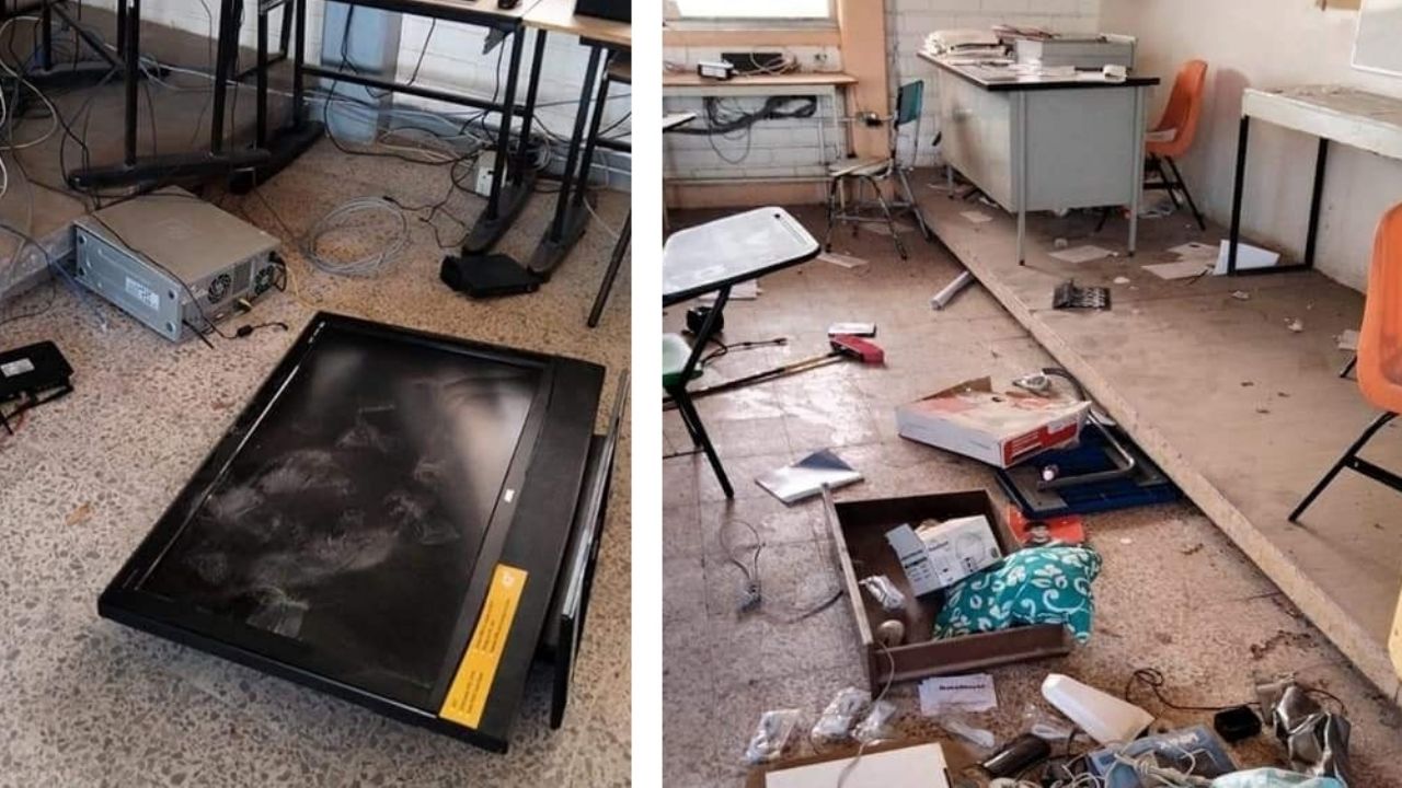 FOTOS: Malvivientes vandalizan y dañan escuela secundaria al sur de Guaymas