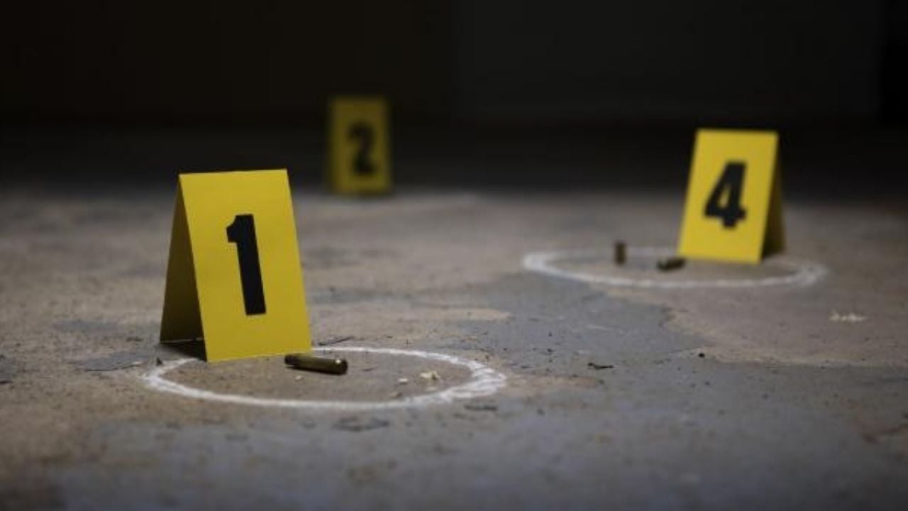 Casquillos percutidos en la zona