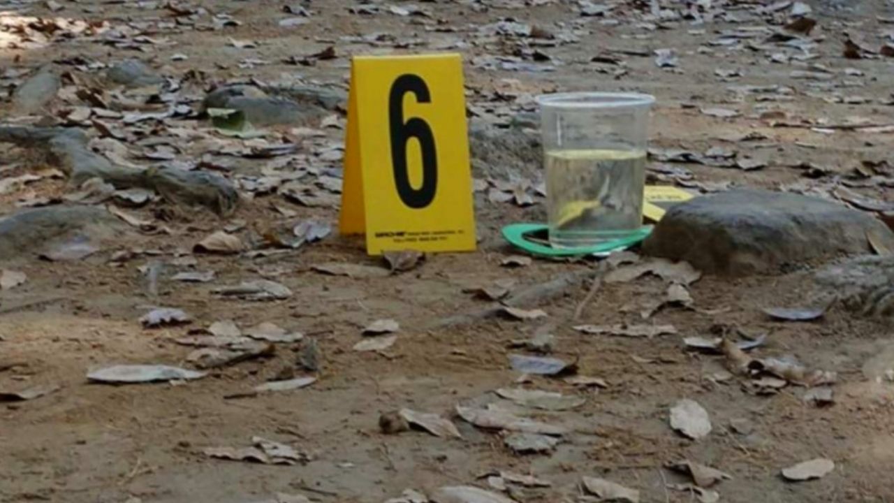 Casquillos percutidos en la escena del crimen