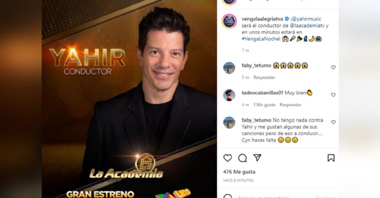 Yahir es el nuevo conductor de 'La Academia'