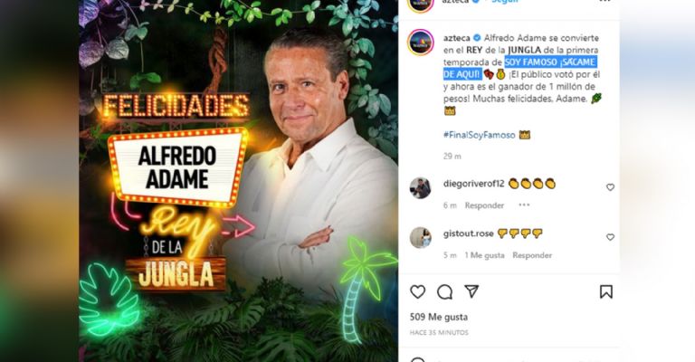 Alfredo Adame gana concurso en TV Azteca