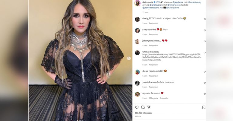 Dulce María en su cuenta de Instagram