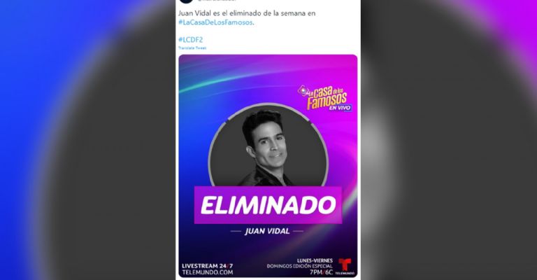 Juan Vidal es el eliminado de 'La Casa de los Famosos'