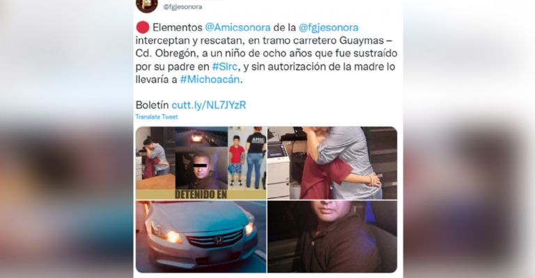 Autoridades rescatan a niño en Guaymas