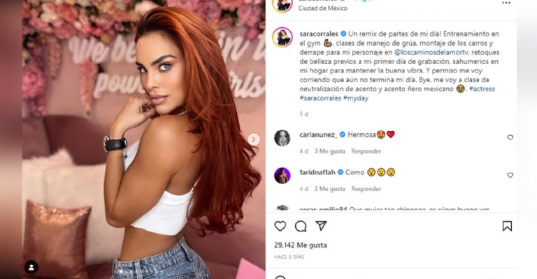 Sara Corrales en Instagram