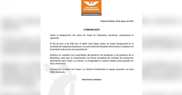 Comunicado de Movimiento Ciudadano