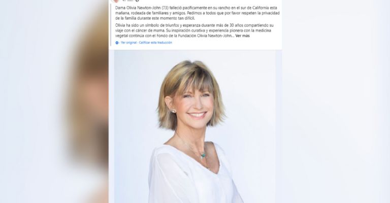 Fallece Olivia Newton-John a la edad de 73 años
