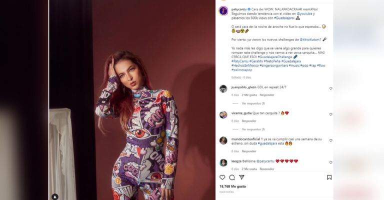 Paty Cantú en su cuenta de Instagram