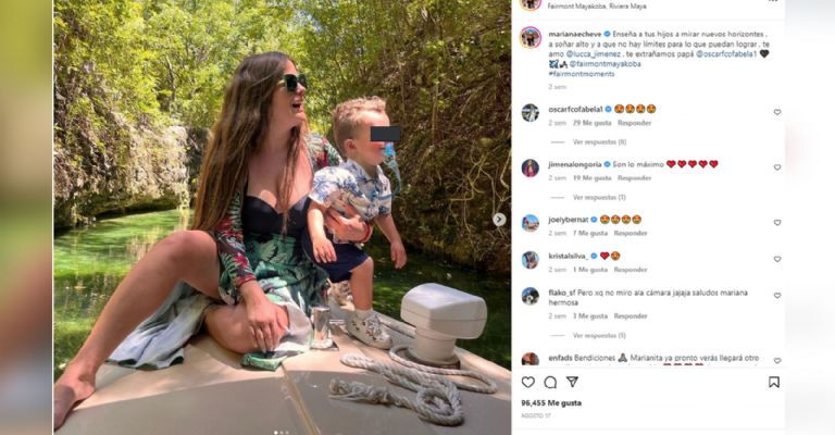 Mariana Echeverría y su bebé