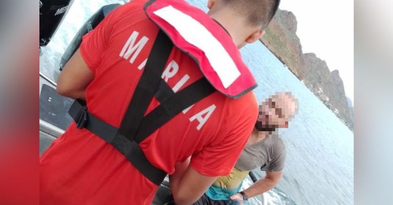 Persona se 'pierde' al realizar actividades recreativas en la bahía de Guaymas y rescatada por Marina
