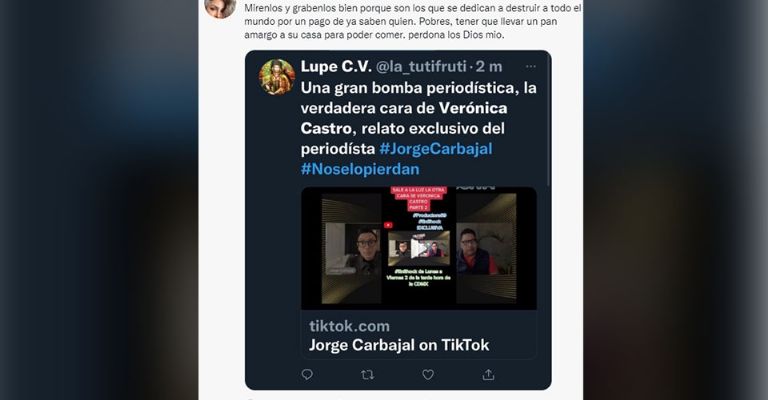 Verónica Castro en Twitter