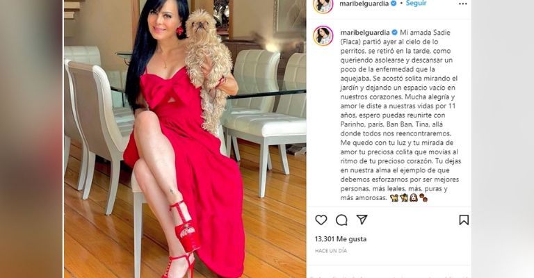 Maribel Guardia y su mascota en redes sociales