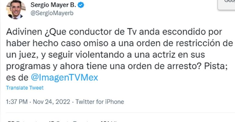 Declaraciones de Sergio Mayer