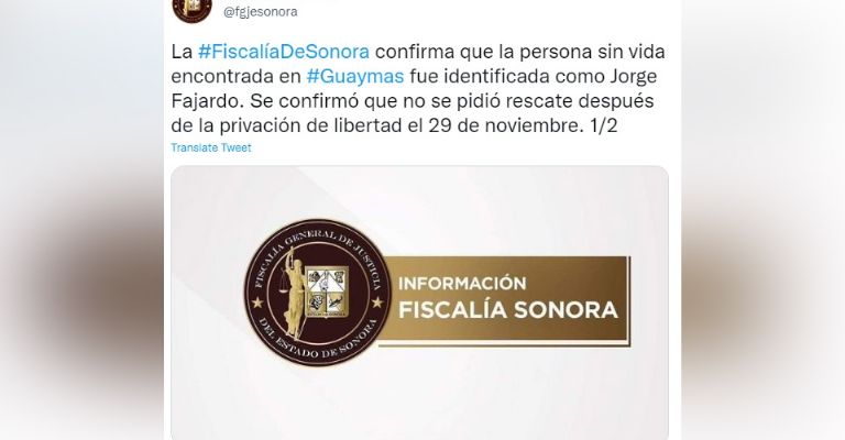 Fiscalía emite comunicado