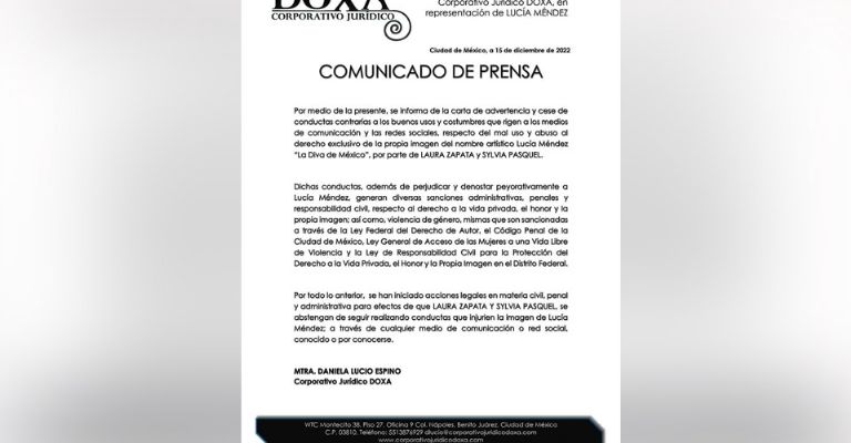 Luego de ser demandada por Lucía Méndez, Laura Zapata revela si podrían reconciliarse en 2023