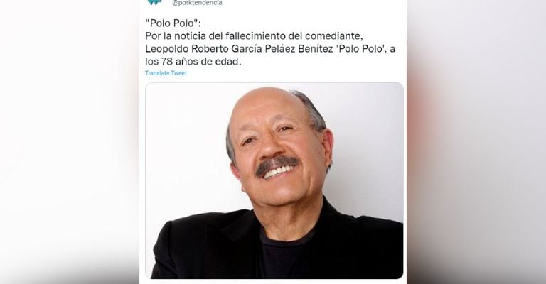 Confirman fallecimiento de Polo Polo