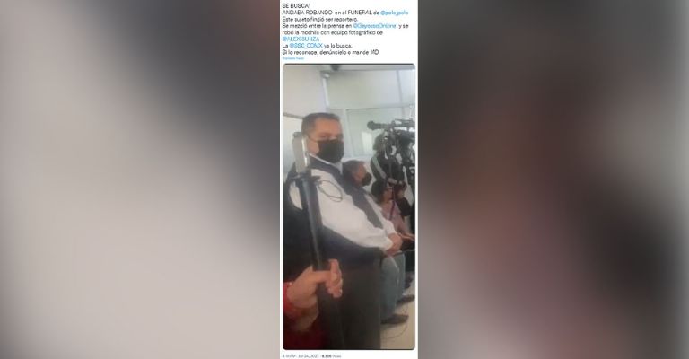 Hombre se filtra entre la prensa y entra a robar en el funeral de Polo Polo