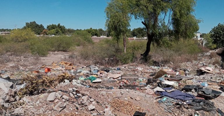 Usan como basurero público un baldío de la colonia Villa Bonita en Ciudad Obregón