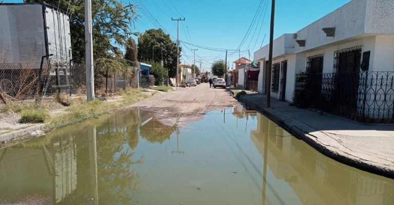 Drenaje colapsado en la zona