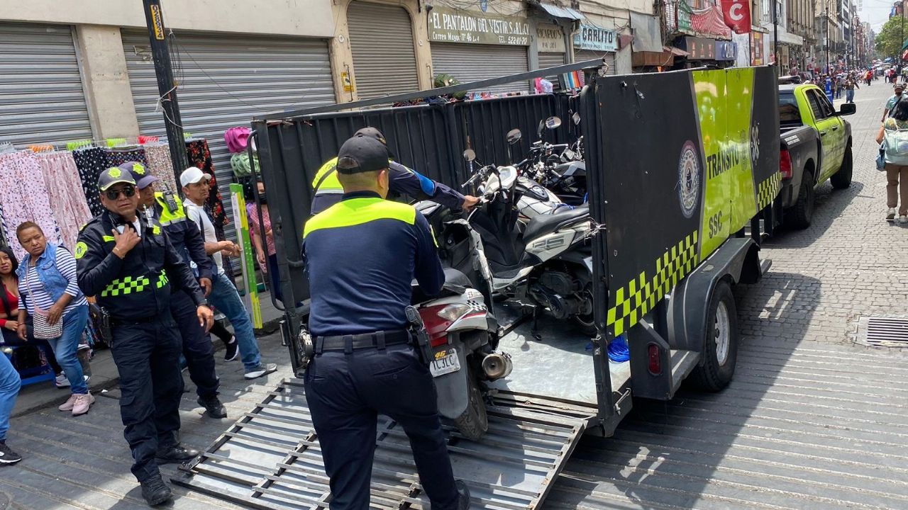 Por no respetar: Tras operativo en el Centro Histórico, motocicletas terminan en el corralón