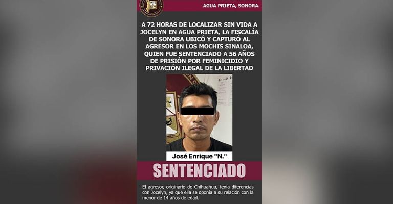Capturan al presunto feminicida de Jocelyn
