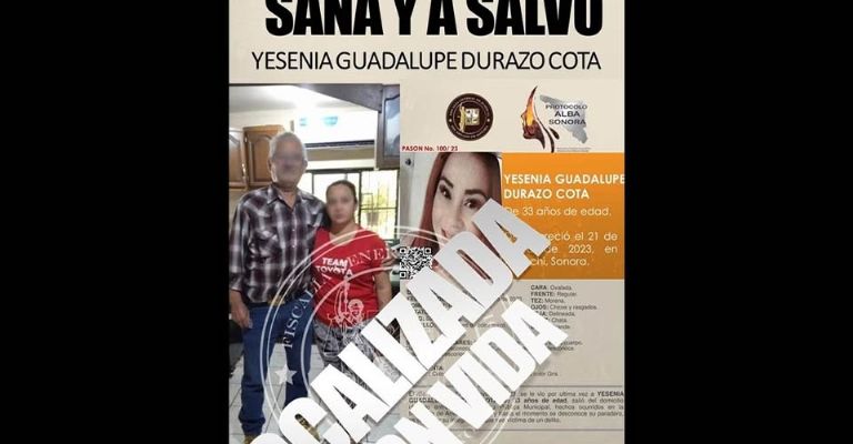Localizan sana y a salvo a Yesenia Guadalupe Durazo, integrante del colectivo Madres Buscadoras de Sonora