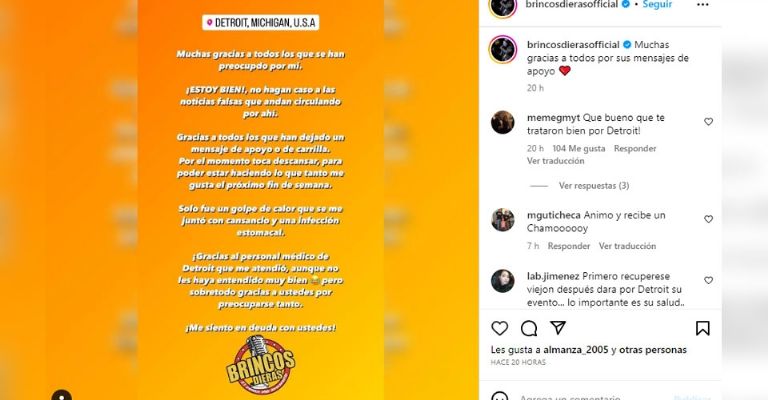 Luego de ser hospitalizado de emergencia, este es el estado de salud del payaso 'Brincos Dieras'