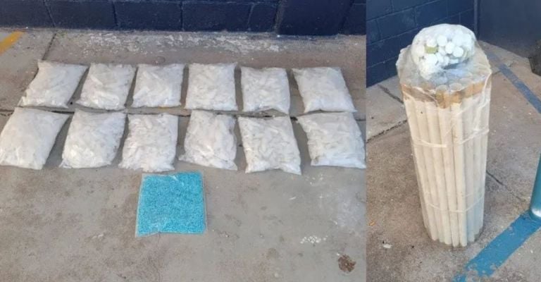 Hallan casi 7 mil pastillas de fentanilo y más de 25 kilos de metanfetamina en vagón de tren en Nogales