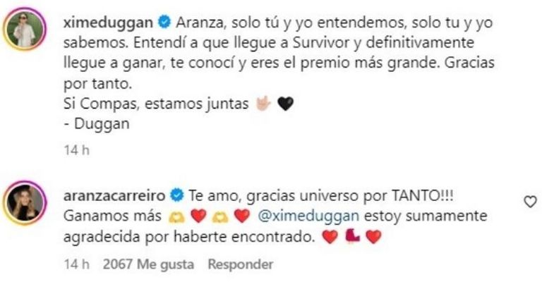 Ximena Duggan y Aranza Carreiro confirman romance