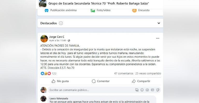 Dejan narcomanta en secundaria de Cajeme