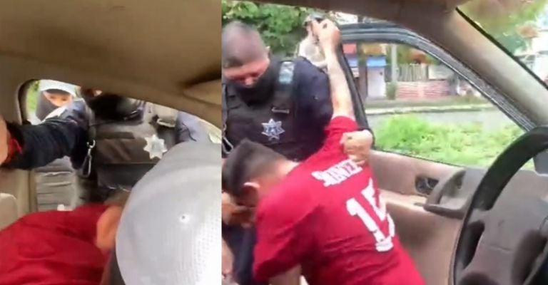Policías son acusados de abuso de poder tras bajar a hombre a la fuerza