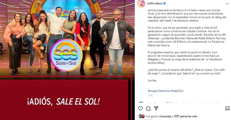 Kaffie afirma que Sale el Sol saldría del aire