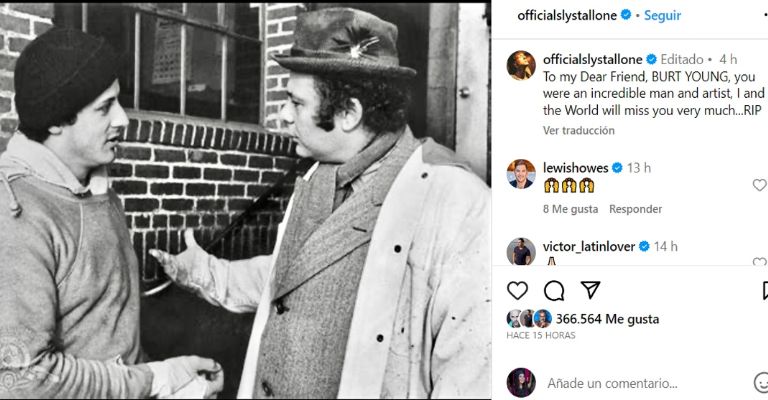Burt Young fallece y Sylvester Stallone se pronuncia devastado