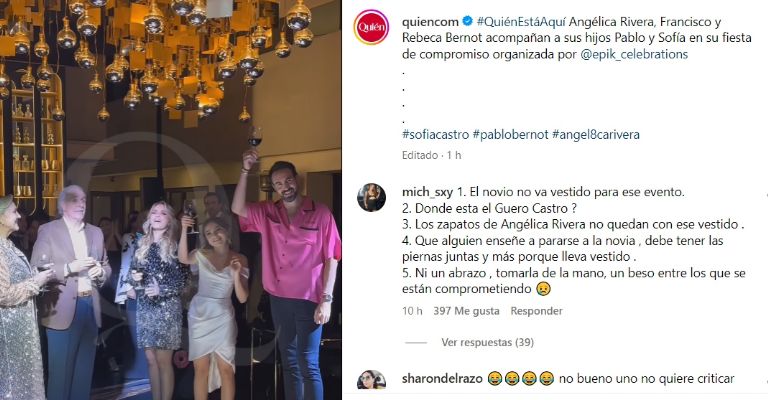 Sofía Castro se compromete con Angélica Rivera de testigo pero sin su padre