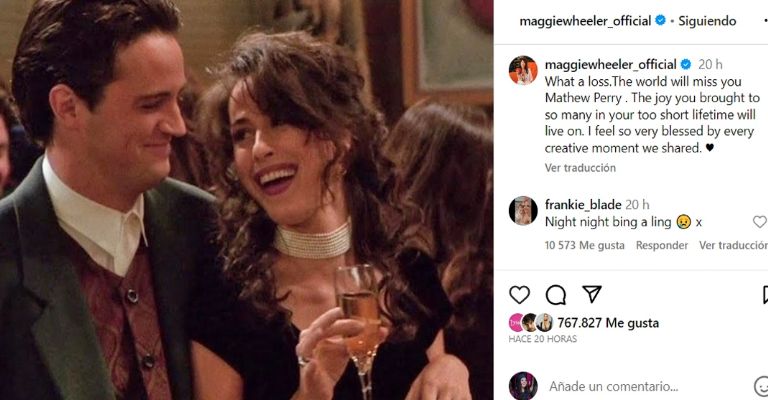 Maggie Wheeler se despide de Matthew Perry, su amado Bing a Ling en Friends