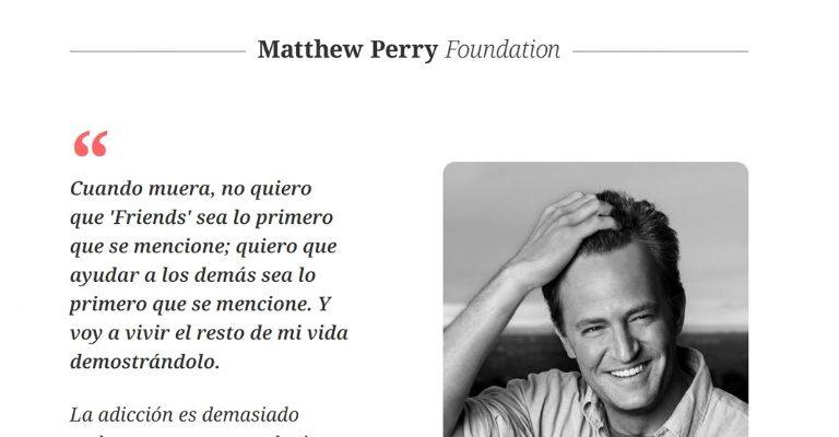 Amigos de Matthew Perry crean fundación en honor al actor de Friends