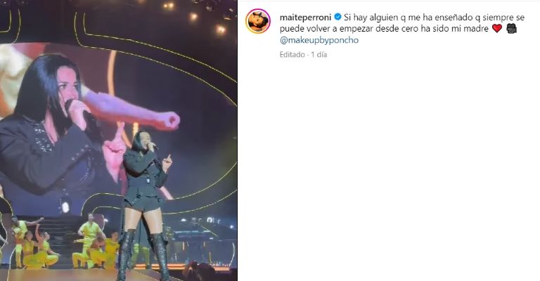 Maite Perroni le dedica emotiva canción a su madre en concierto de RBD