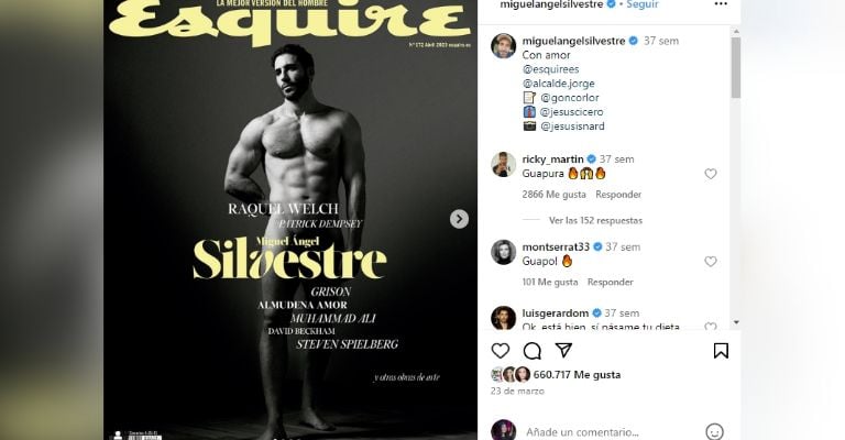 Miguel Ángel Silvestre envía mensaje a Ricky Martín
