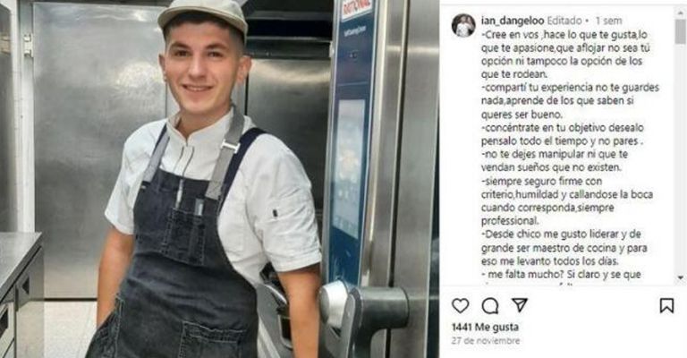 Ian D'Angelo, exparticipante de MasterChef Argentina,  fallece a los 24 años de esto