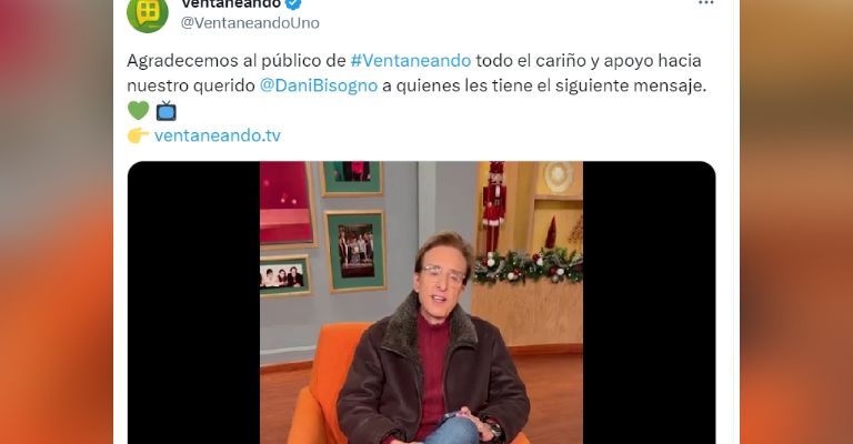 Daniel Bisogno da emotivo mensaje en Ventaneando