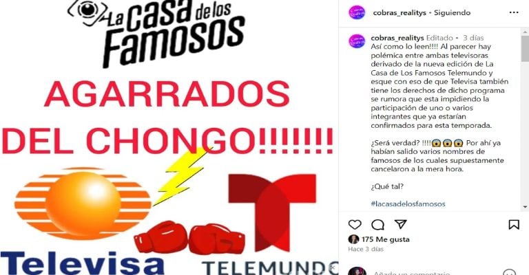 Televisa amenazaría a celebridades para no ser habitantes de 'La Casa de los Famosos' de Telemundo