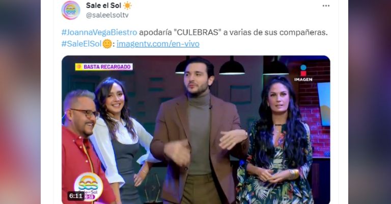 Joanna Vega Biestro llama culebra a Paulina Mercado y sus colegas de Sale el Sol