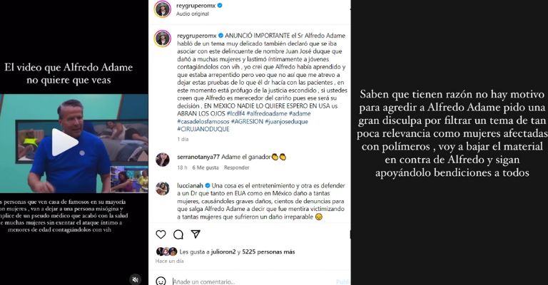Alfredo Adame se lanza contra Rey Grupero en La Casa de los Famosos y así le responde